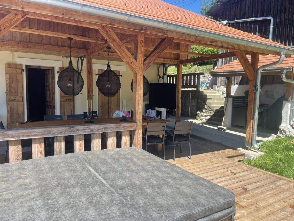 Dining under the pergola