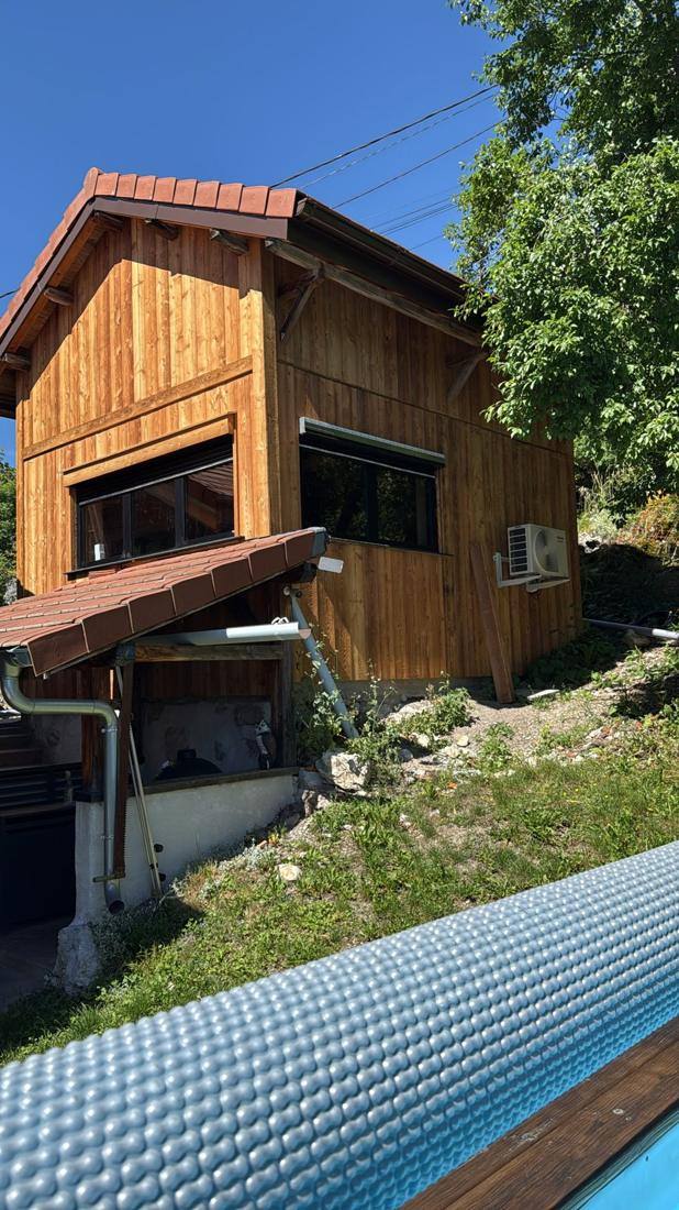 The barn from the pool